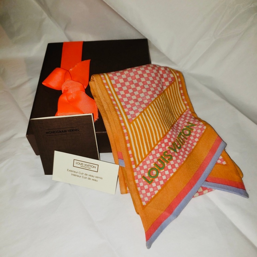 LOUIS VUITTON Silk Damier Aquarelle Bandeau